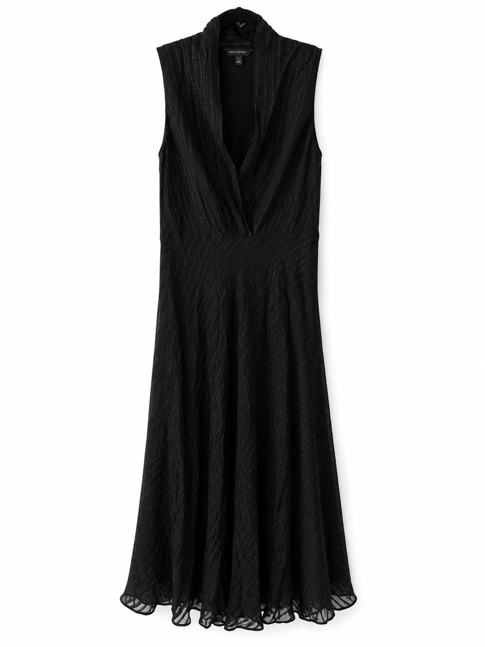 Banana Republic Black Sleeveless Mock Neck Maxi Dress Size 8 - Picture 1 of 5